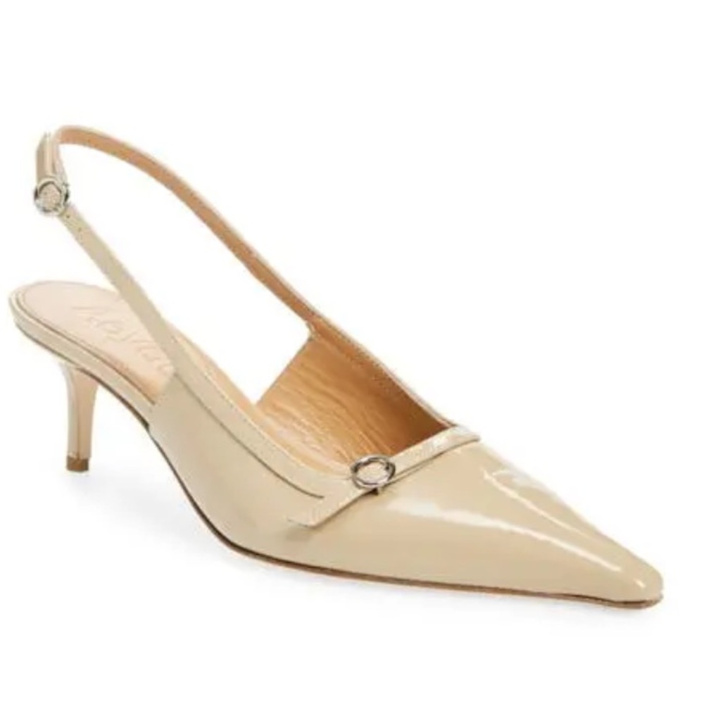 Aeyde NUDE Patent Leather Pointed Slingback Pumps - Picture 2 of 8